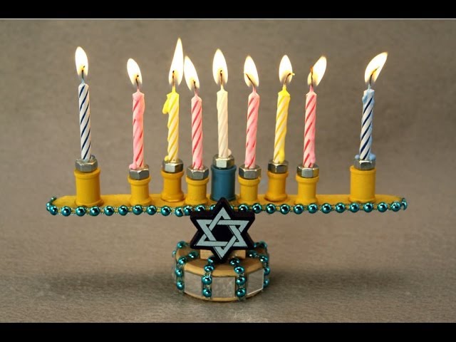 DIY Kids Hanukkah Menorah 3D Craft Set 10+