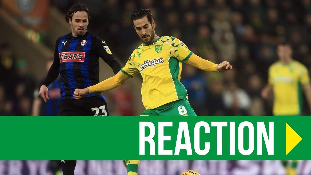 Norwich City 3-1 Rotherham United: Mario Vrancic Reaction football score
