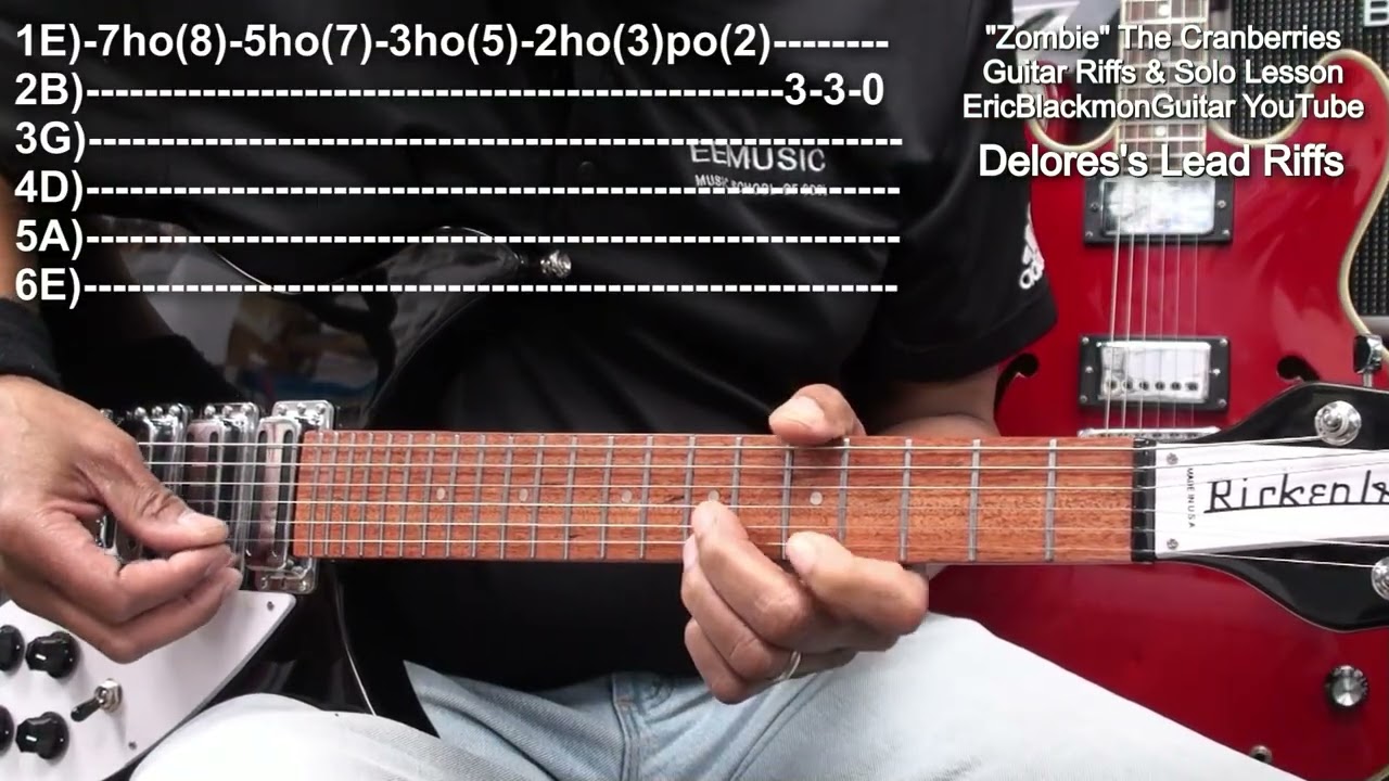How To Play ZOMBIE GUITAR SOLO The Cranberries TUTORIAL @EricBlackmonGuitar