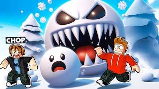 ROBLOX CHOP AND FROSTY PLAY SNOW BALL EATING SIMULATOR