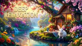 Enchanted Cottage Garden Ambience | Bunny, Butterflies, Moving River & Gentle Music screenshot 4