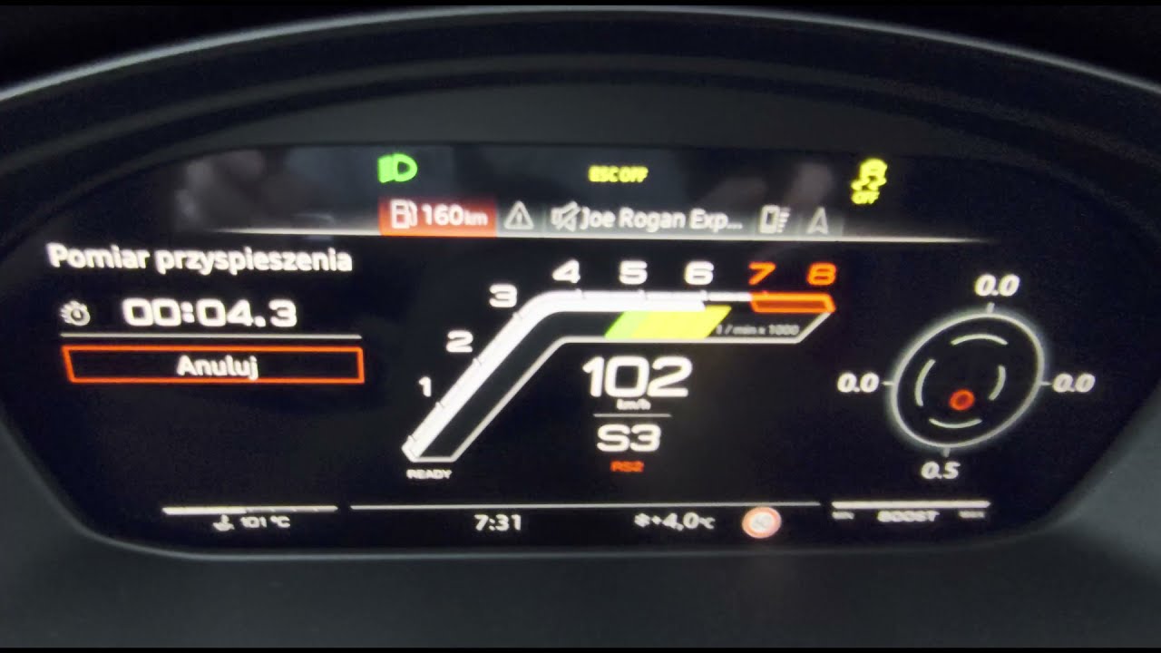 Audi RS4 MY2020 launch and acceleration 0-200 kph