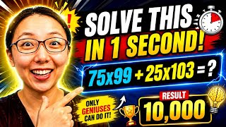 Can You Solve This in 1 Second 😱 | 75×99 + 25×103 =  | Math Trick Challenge