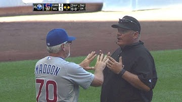 CHC@MIL: Maddon gets ejected after umpire review