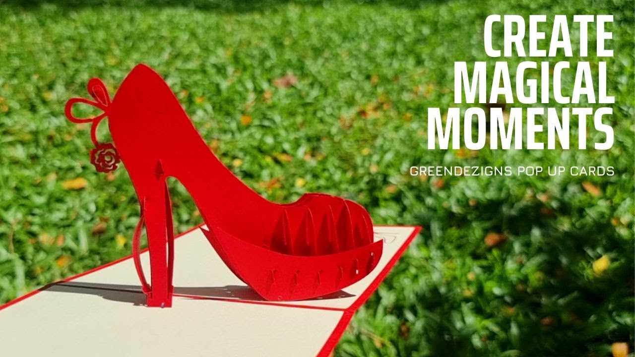 👠 Beautiful Red Shoe Pop Up Card for Shoes Lovers💃👠 3D Shoe Greeting Card for Her