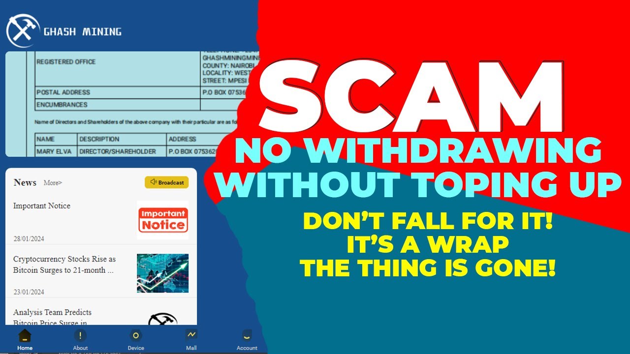 Ghash Mining Scam Alert! Don't Buy Not Legit! - YouTube
