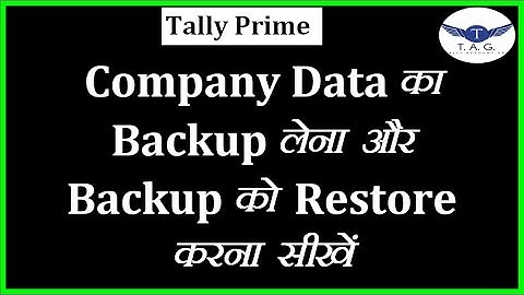 #122- Backup & Restore In Tally Prime | Company Data Backup & Restore in Tally Prime