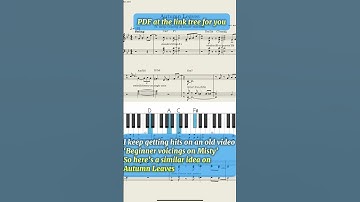 Thumbnail of Autumn Leaves easy arrangement with PDF #piano #jazz #pianomusic #musicteacher #musiclessons