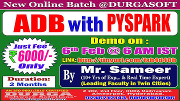 ADB with PYSPARK Online Training @ DURGASOFT