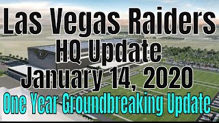 Las vegas raiders headquarters construction update taken on tuesday,
january 14, 2020. the groundbreaking ceremony for new was exact...