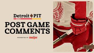 Dylan Larkin, Alex Debrincat, Todd Mclellan Post Game Pit Jan. 1, 2026