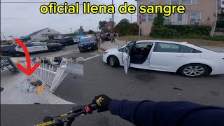 oficial llena de sangre montando mi bicimoto zona de pandillas el Vlog 029