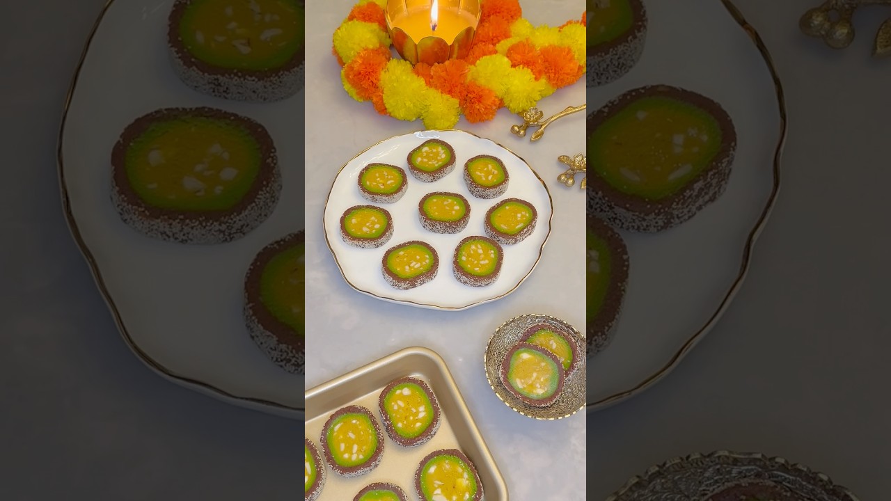 Cashew Fig Rolls | Kaju Anjeer Rolls💛💚🤎 Check out full Recipe at YouTube Channel & Facebook Page