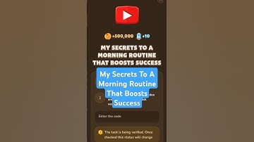 My Secrets To A Morning Routine That Boosts Success | MemeFi Video Code