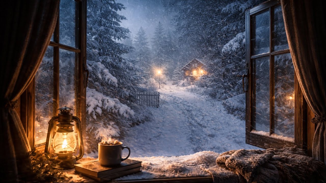 10 Hours Blizzard & Snowstorm Sounds – Howling Wind | Black Screen