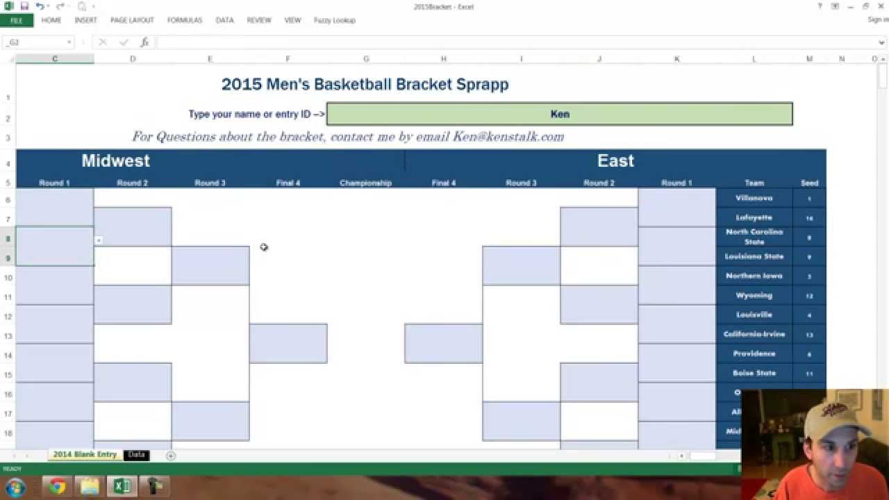 2015 March Madness Bracket In Excel Updated 315 Youtube