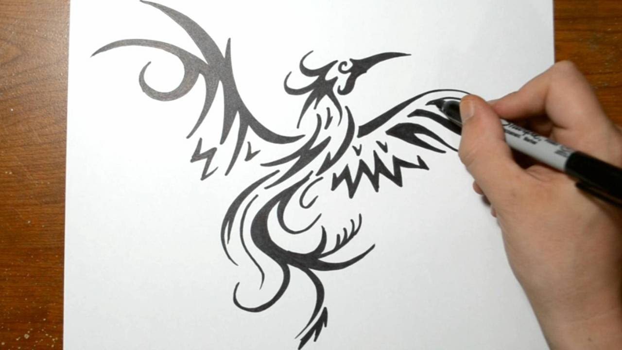 how to draw a tribal phoenix youtube how to draw a tribal phoenix youtube