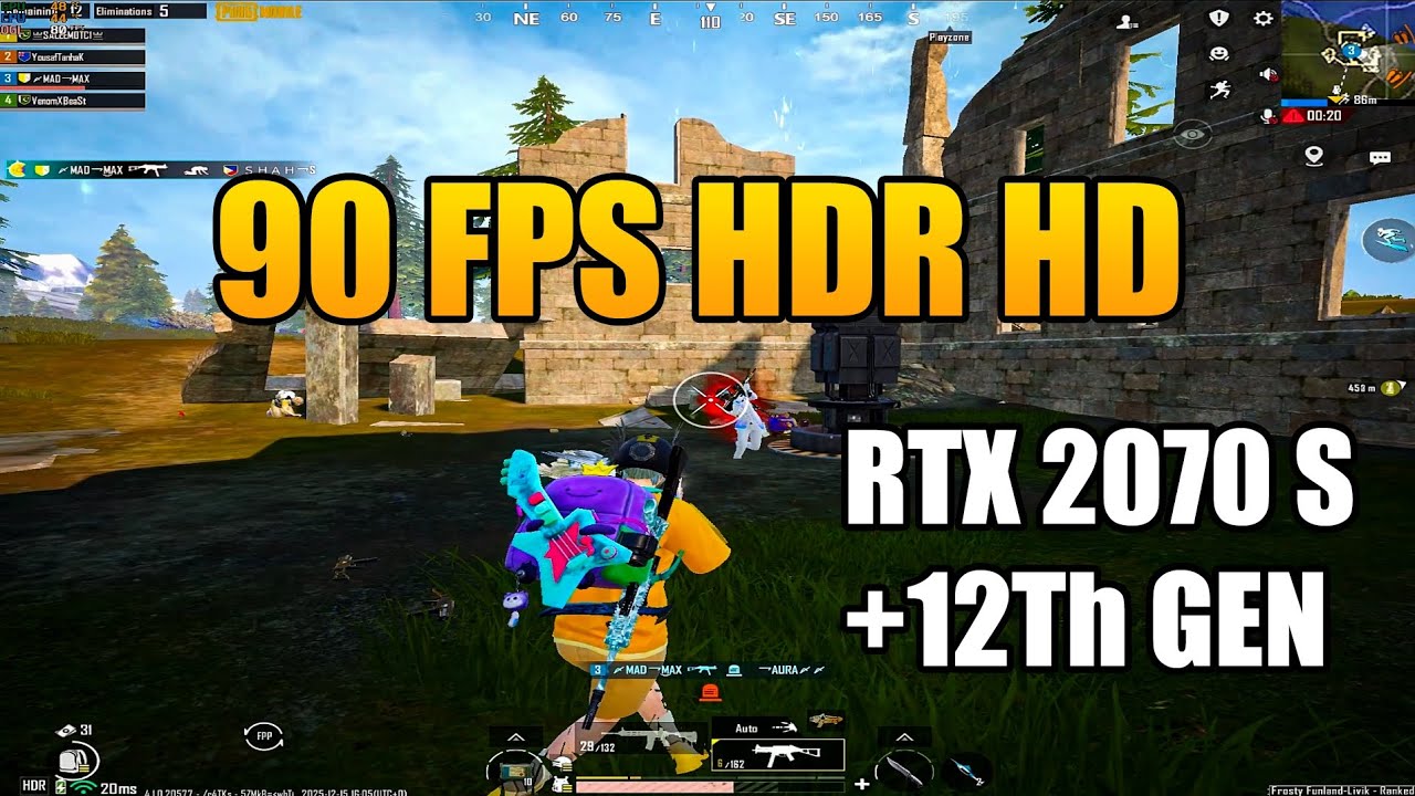 PUBG Mobile : 90 FPS : HDR + 4.1 Update : RTX 2070 S + I5 12600KF Gameloop 64 Bit