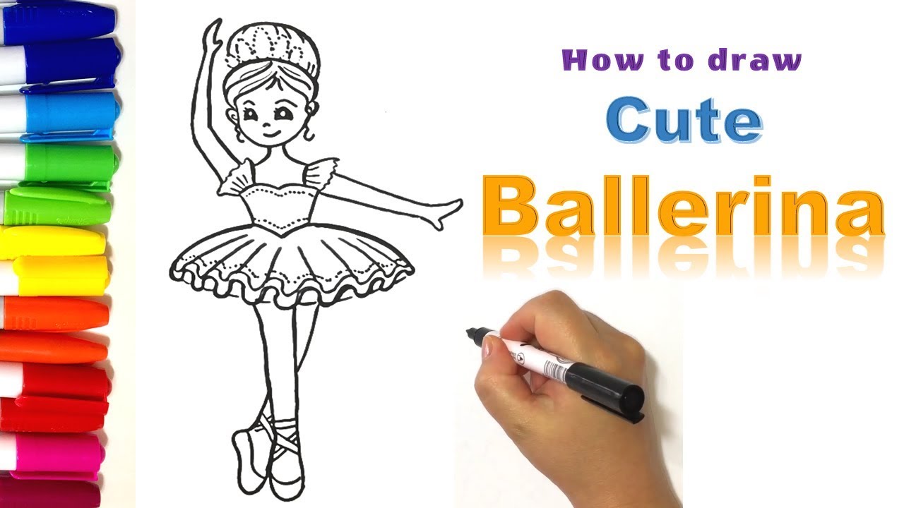Featured image of post How To Draw A Cartoon Ballerina Cute elephant ballerina dancing cartoon hand drawn vector illustration