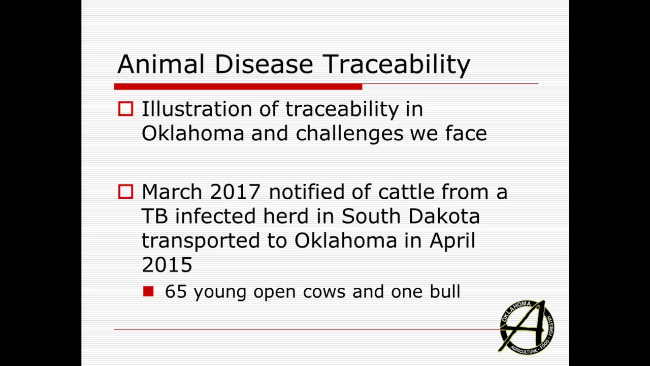 Dr. Rod Hall Oklahoma Animal Disease Traceability State