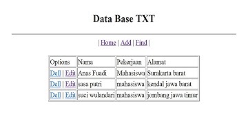 Add | Edit | Dell | Find | in PHP database TXT #Shorts
