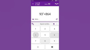 Math Tricks - Training mode - square numbers between 90 and 99 - level 069 (Number Keyboard)