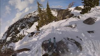 spring ski cliff drops and slush turns #skiing #cliffdrops #laketahoe