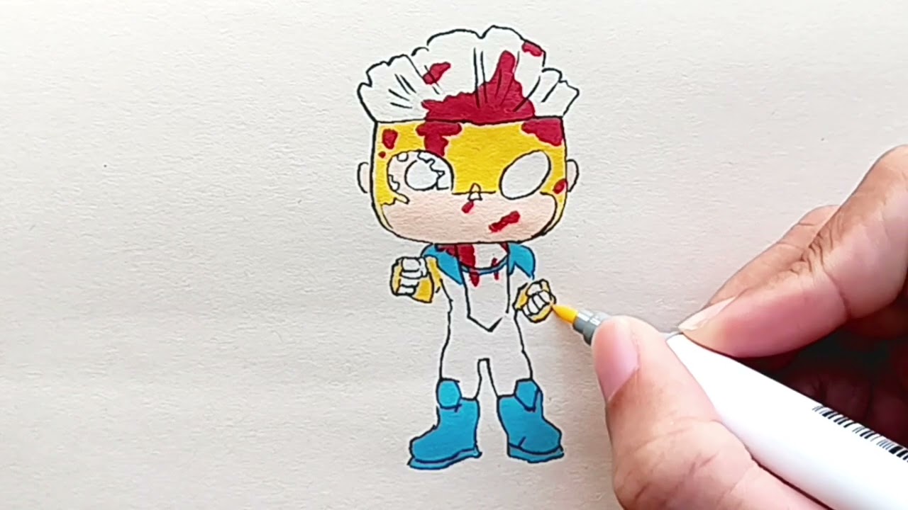 Drawing Funko Pop Broken Mask Bloody Invincible from Invincible
