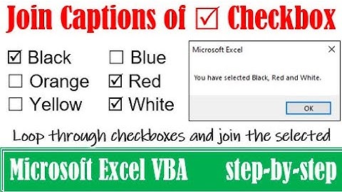 Join captions of the selected checkboxes on UserForm in Excel