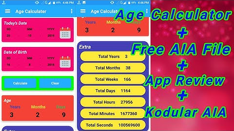Age Calculator APP + AIA File | Free AIA FILE | Kodular | App Review | RS |