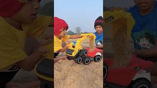 JCB Fully Loading Mud in TATA Truck #jcb #truck #kidstoys