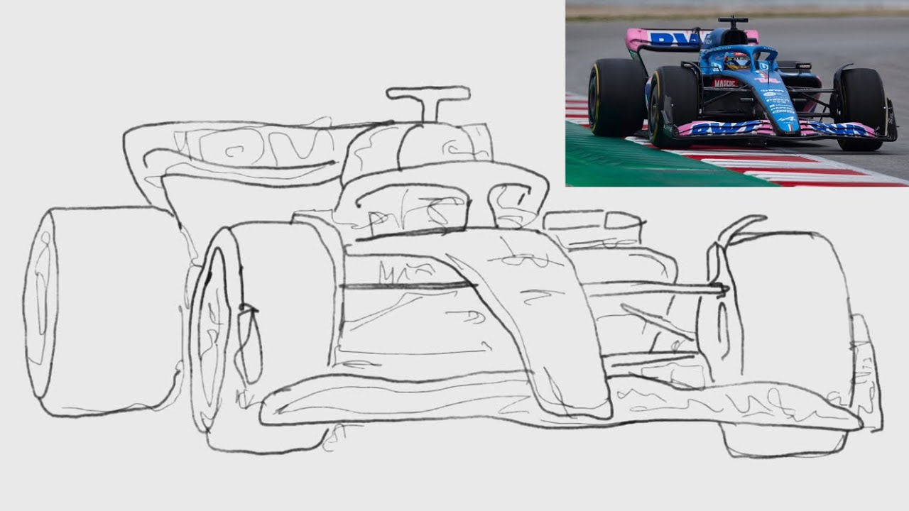 Dibujar el Alpine Renault de Fernando Alonso. Drawing, dessiner. - thptnganamst.edu.vn