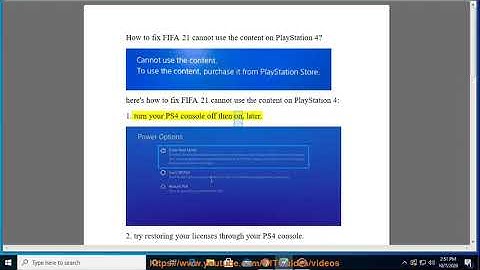 Fix FIFA 21 cannot use the content on PlayStation 4 (FIFA 21 Connection Issues & Errors Fix)