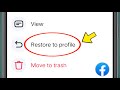 Facebook Restore to profile kya hota hai | Restore to profile ka matlab