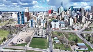 Stunning Aerial Tour of Edmonton’s Walterdale Bridge & 105 Street | Downtown Drone Flyover