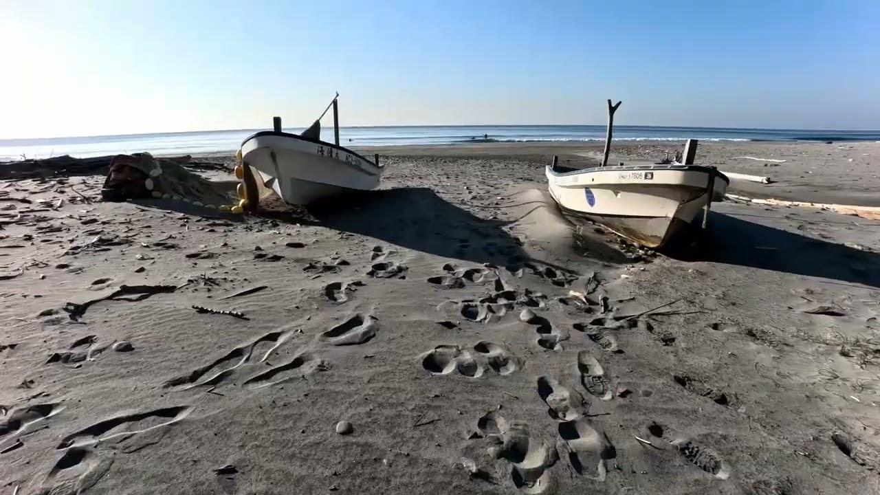 今朝の遠州灘の状況　田原市の百々海岸　2026年2月21日