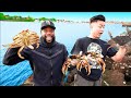 Catching & Cooking GIANT DUNGENESS CRABS In The Ocean!