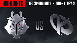 G2 vs KC Highlights | LEC Spring 2024 Week 1 Day 3 | G2 Esports vs Karmine Corp