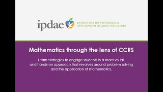 Mathematics through the Lens of CCRS (Webinar)