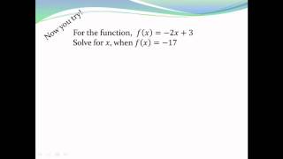 Function Notation