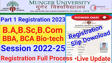 Munger University Part-1 Session 2022-25 Registration Online Process Old Student Steps By Step