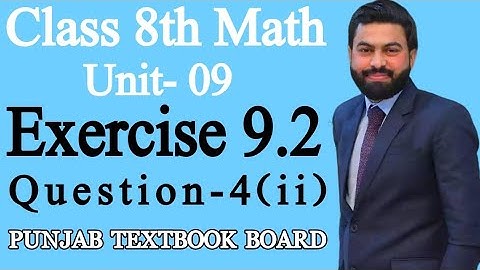 Class 8th Math Unit 9-Exercise 9.2 Question 4 (ii)-8th Maths E.X 9.2 Q4 Part ii-