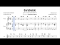 Sarabande Partitura con Notas de Flauta Violín Oboe Haendel