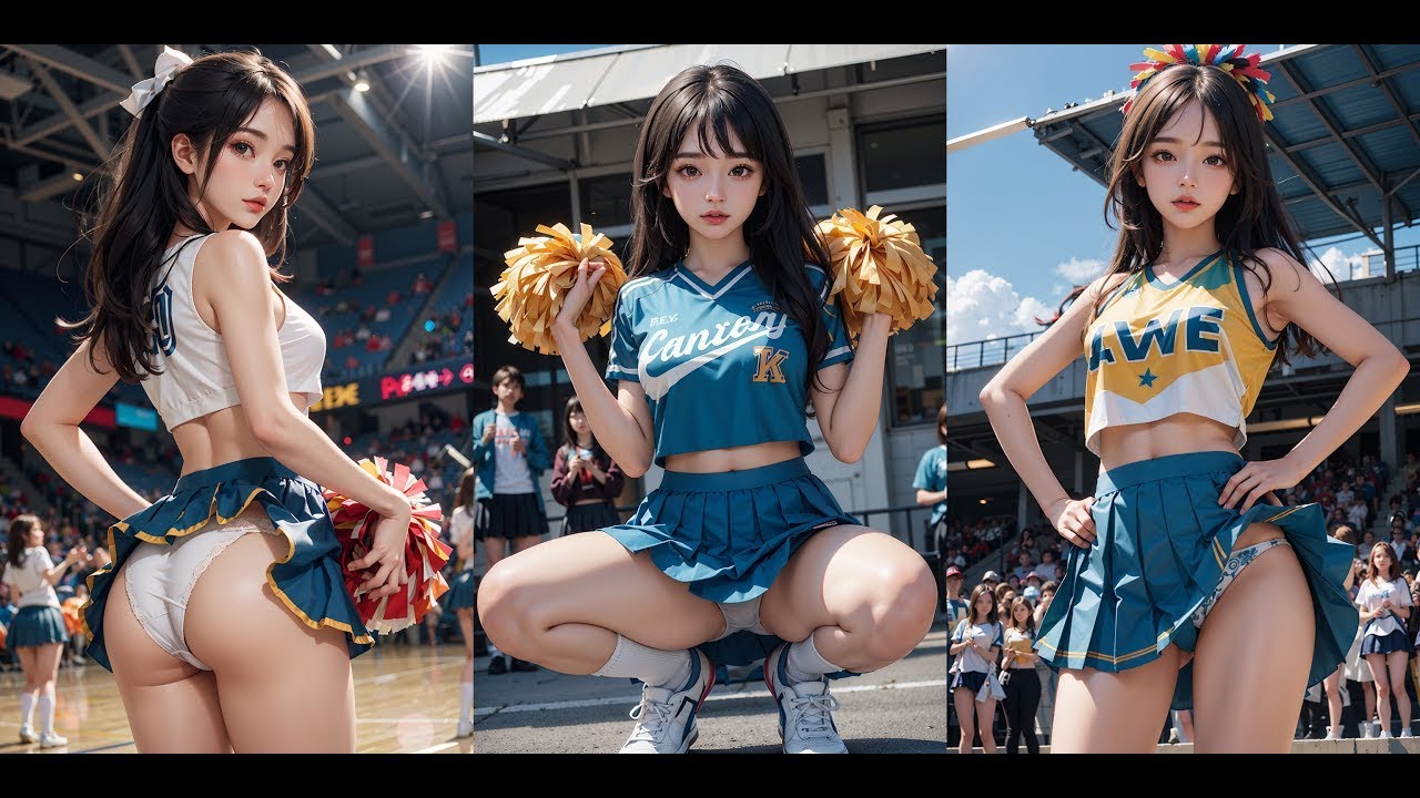 【AI art】Cheerleader Lookbook No.2 / チアリーダー No.2【4K/60fps】 - YouTube