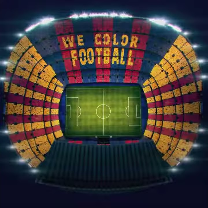 📌 Camp Nou 🔵🔴 #WeColorFootball 🙌 A special mosaic for #ElClásico