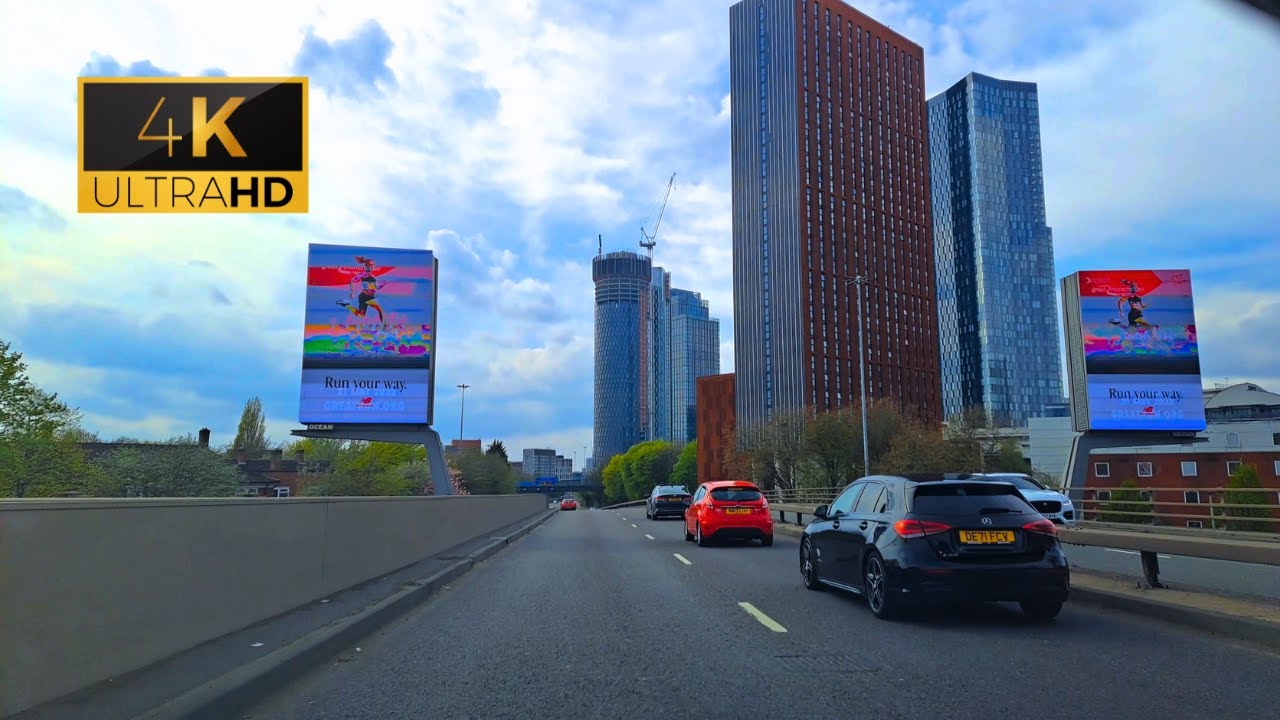 Driving through Manchester City with Relaxing Music 🎶  / Drive With Me / Manchester 🐝