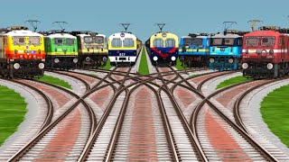 8 INDIAN TRAINS CROSSING ON AMAZING RAILROAD TRACKS || Railroad Junction || train simulator 2022 screenshot 1