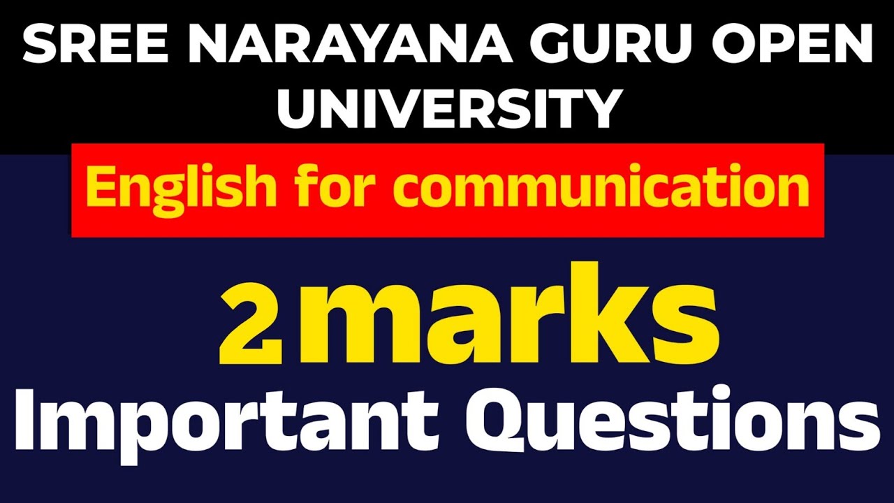 SGOU-English for communication/important 2 mark questions