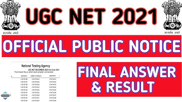 OFFICIAL NEWS| UGC NET RESULT 2021 | ugc net final answer key 2021 | ugc net result 2021 kaise dekhe