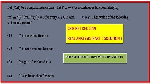 CSIR NET DEC 2019 || REAL ANALYSIS PART C SOLUTION ||